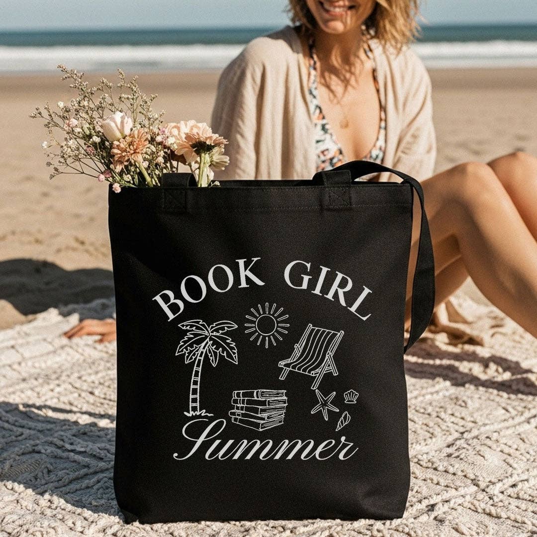 Book Girl Summer Canvas Tote Bag