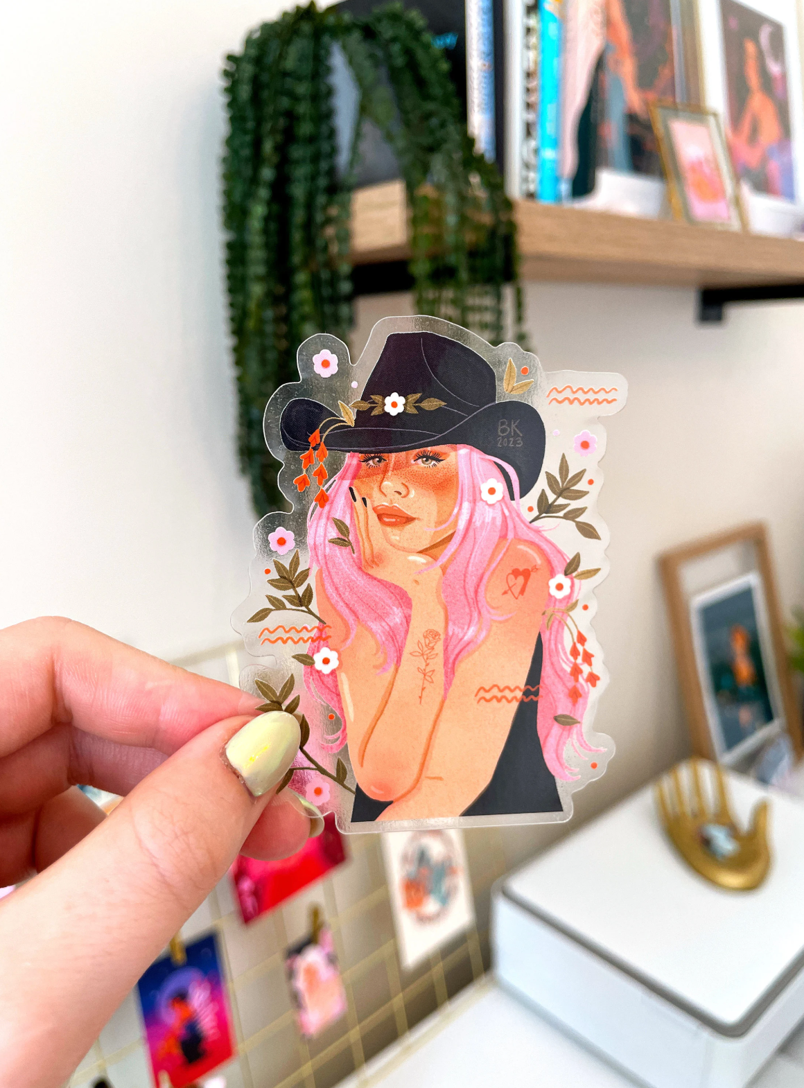 Cutie Cowgirl Clear-Back Sticker