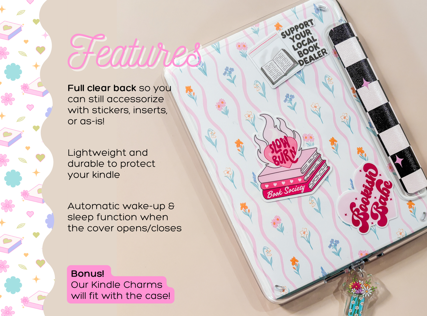 Illustrated Bows Kindle Case