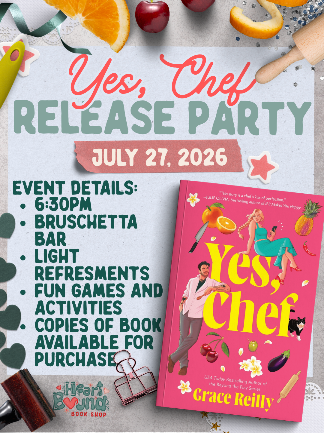 Yes, Chef by Grace Reilly Release Party