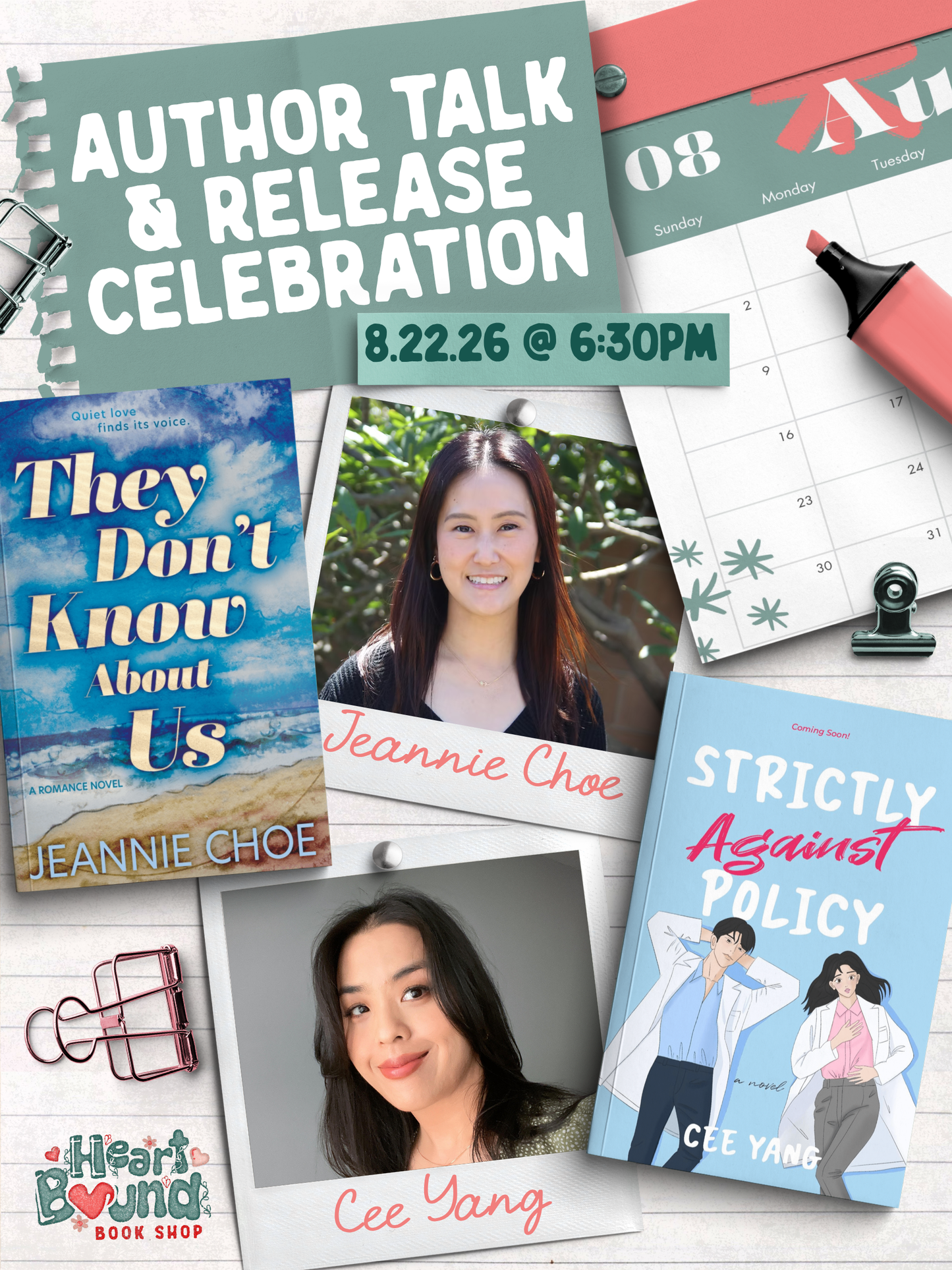 Author Talk and Release Celebration: Jeannie Choe and Cee Yang