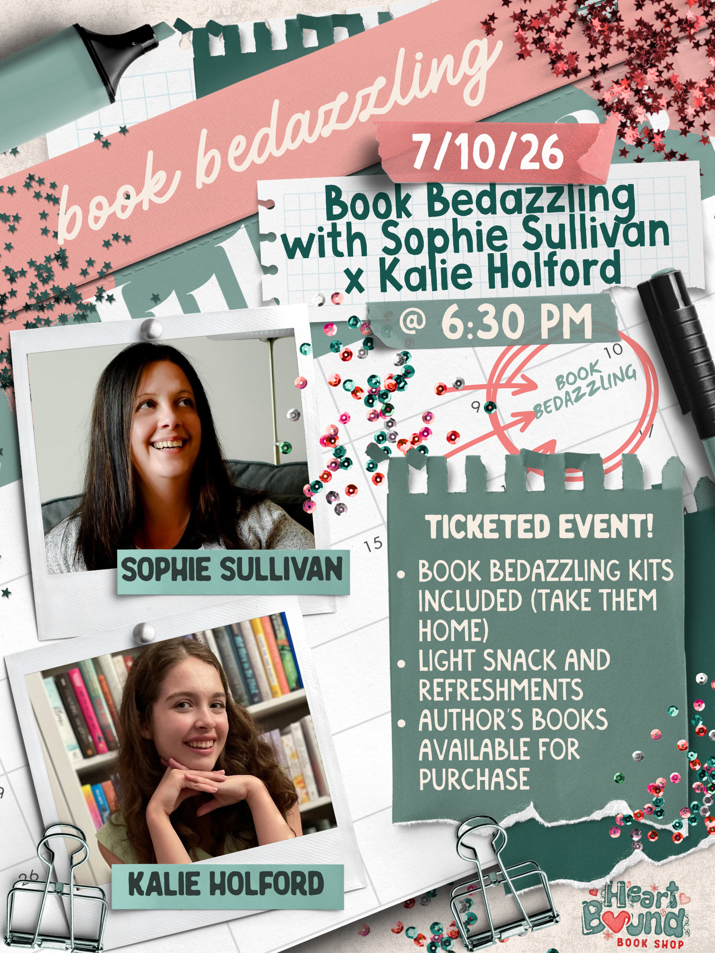 Book Bedazzling with Sophie Sullivan and Kalie Holford