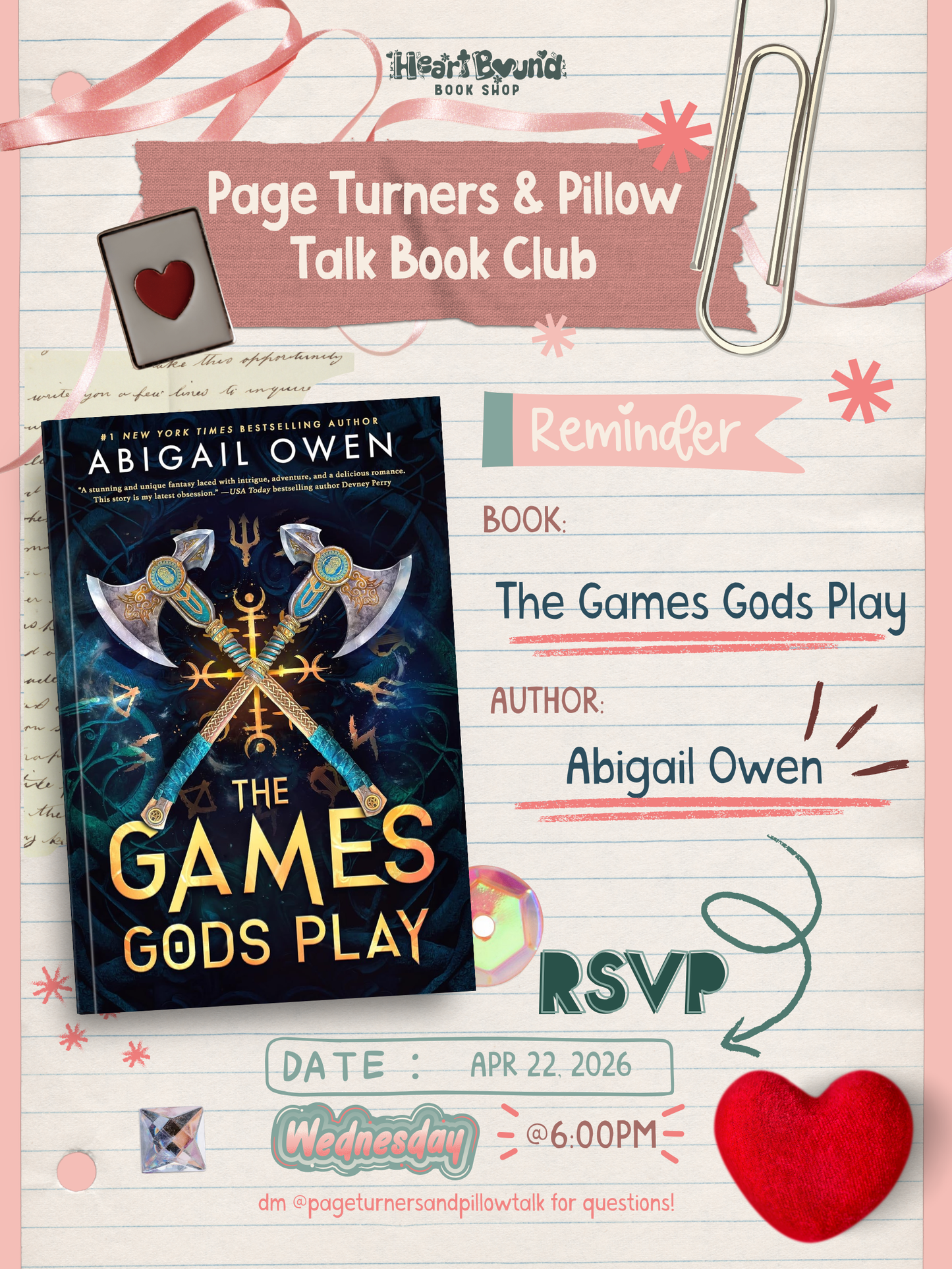 Page Turners and Pillow Talk Book Club: The Games Gods Play by Abigail Owen