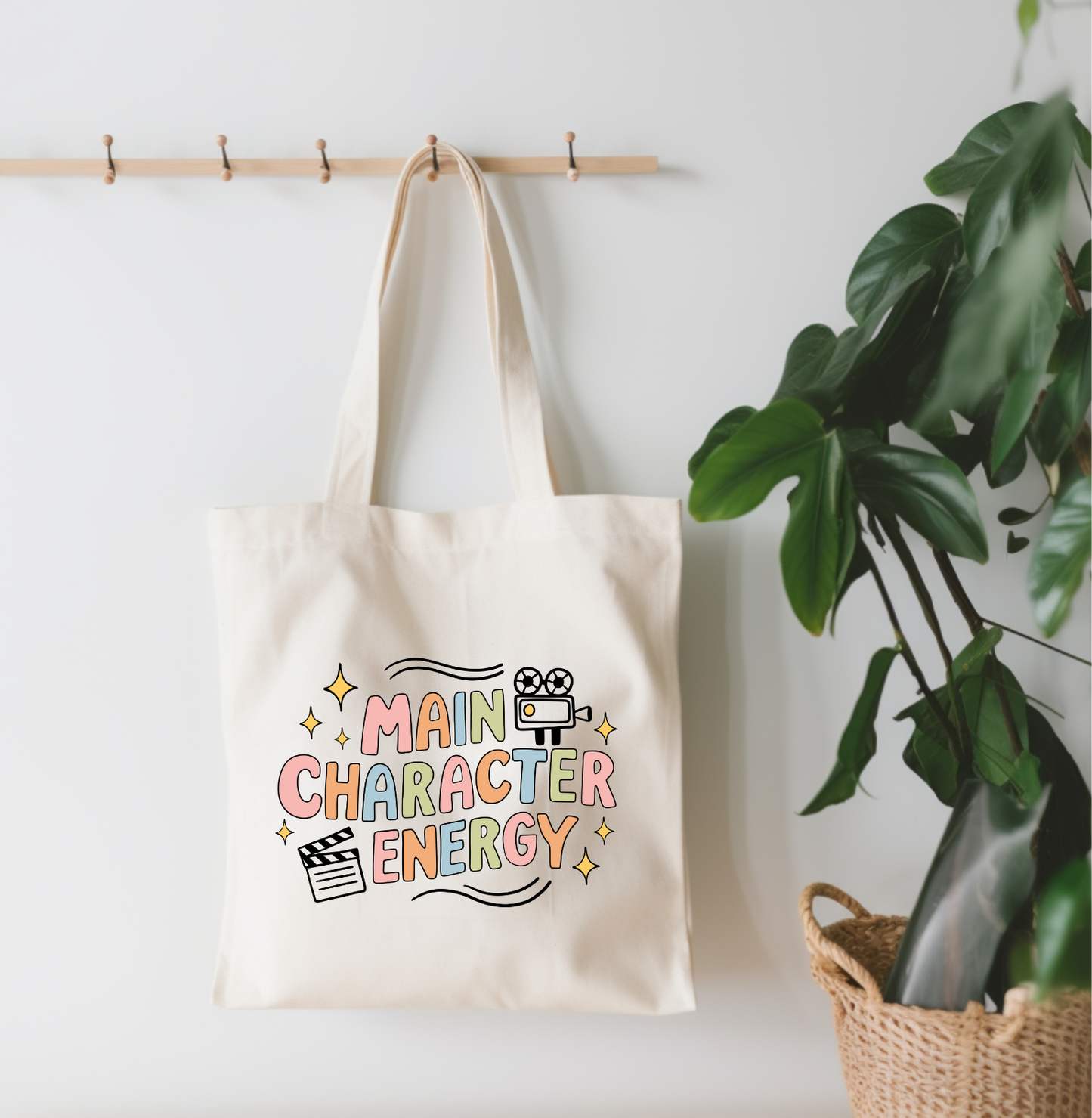 Main Character Energy Canvas Tote Bag