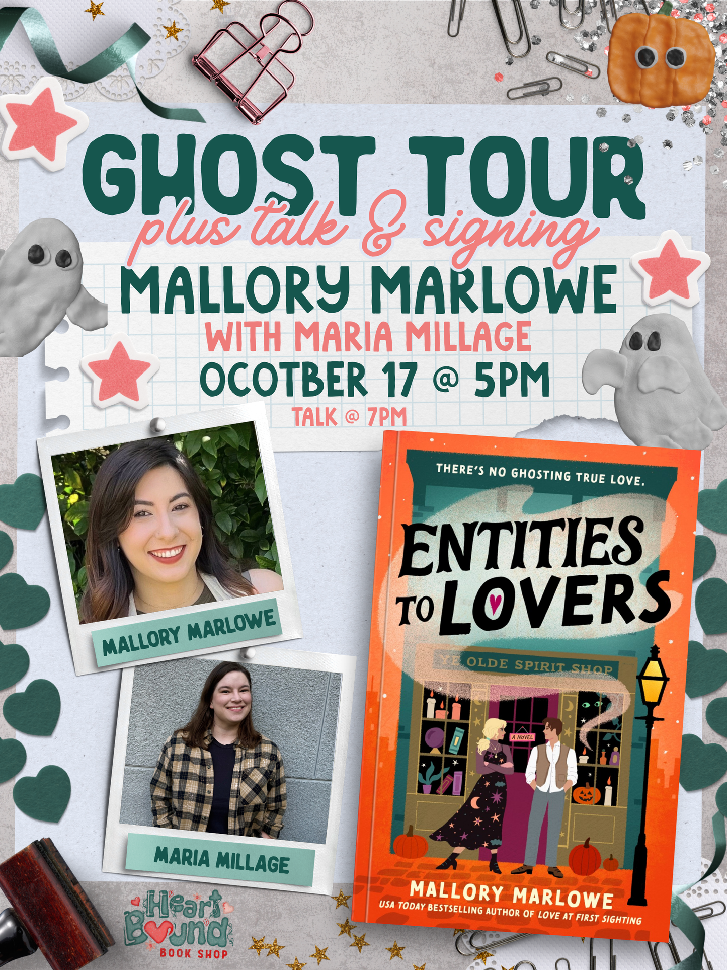 Ghost Tour + Talk & Signing: Mallory Marlowe with Maria Millage