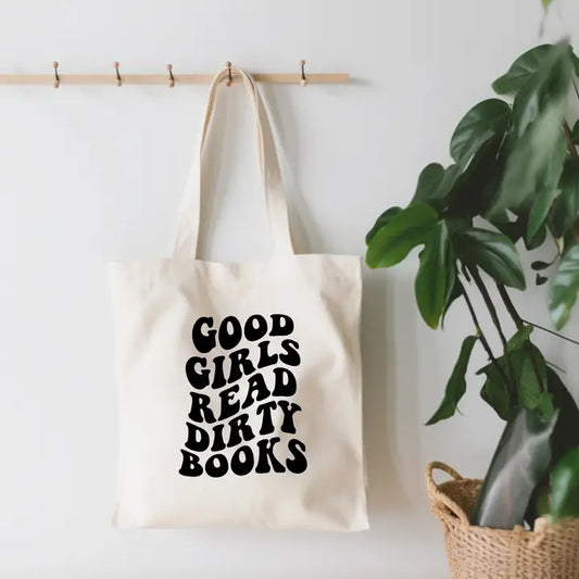 Good Girls Read Dirty Books Small Canvas Tote Bag