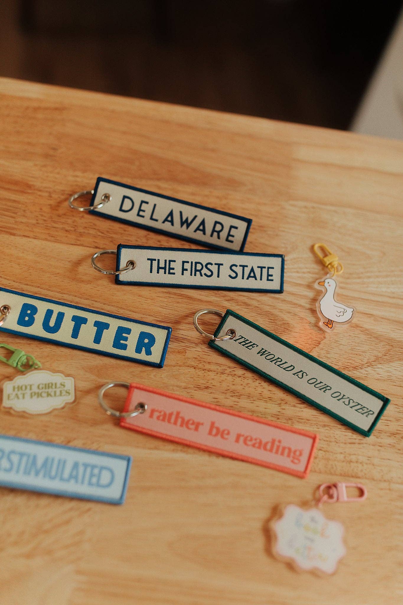 Butter Embroidered Keychain