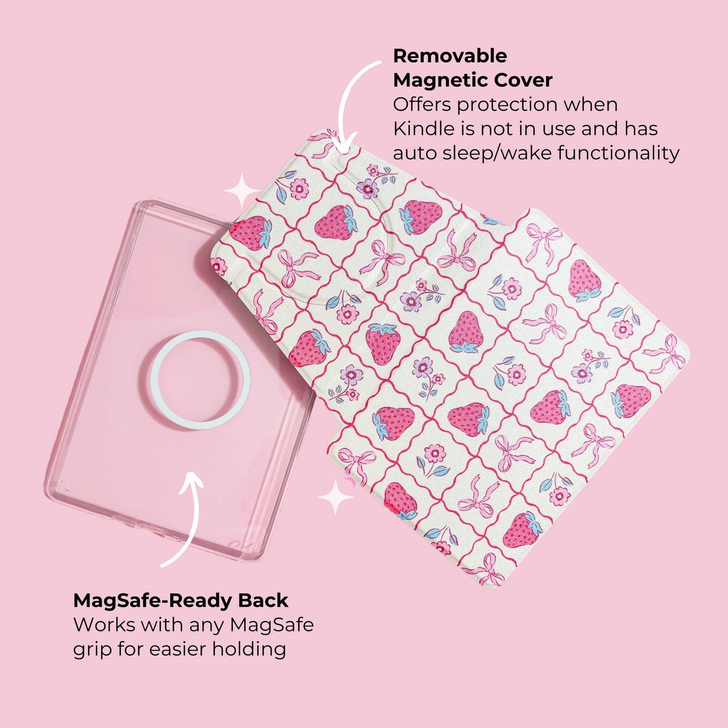 Magnetic Removable Cover & Stand - Checkered Kindle Case