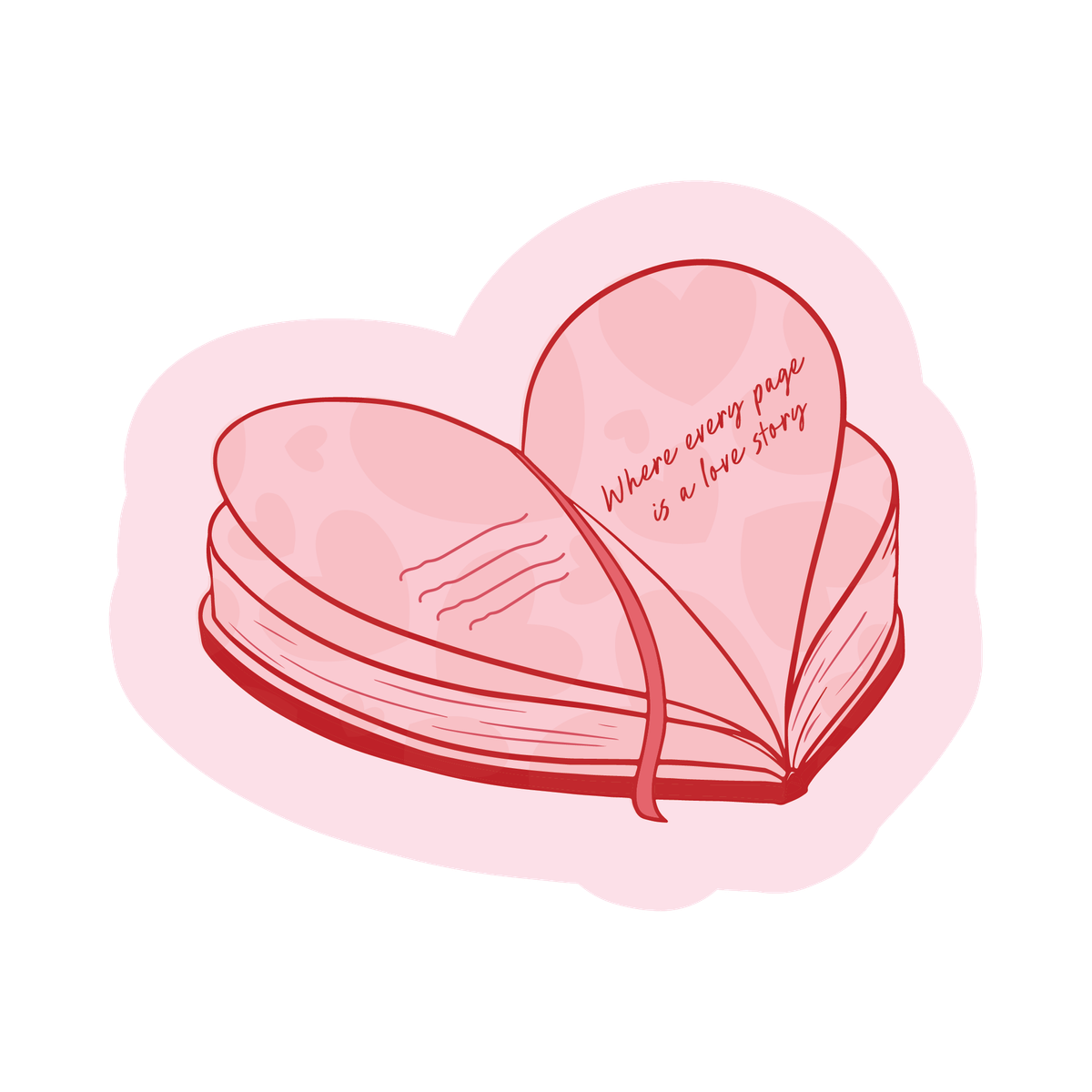 Where Every Page is a Love Story Sticker