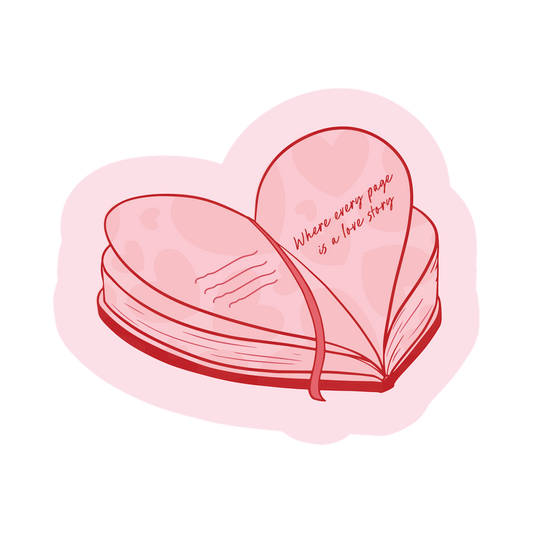 Where Every Page is a Love Story Sticker