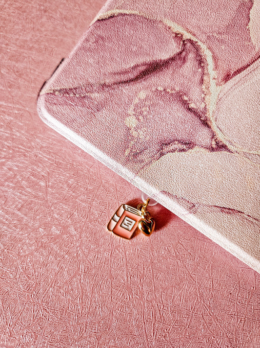 Pink Book & Heart Kindle Charm