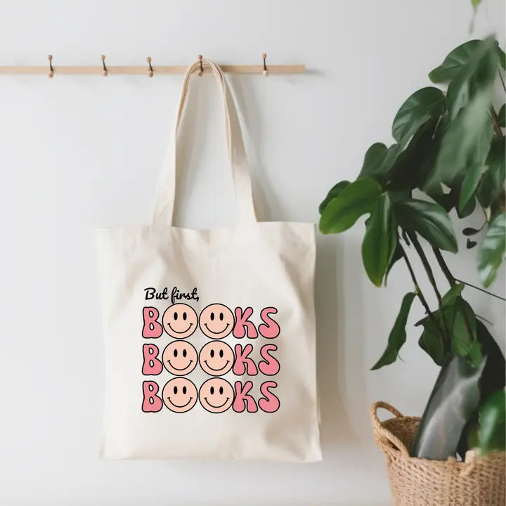 But First Books Small Canvas Tote Bag