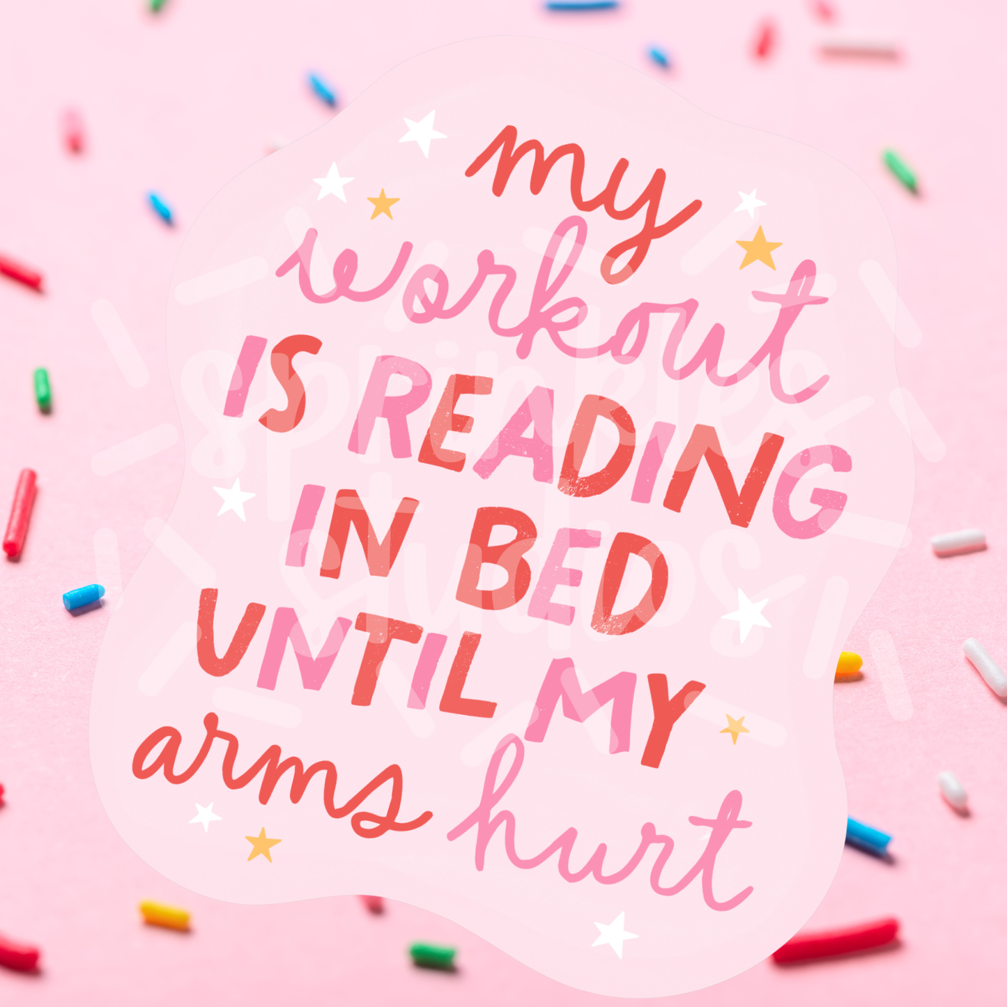 Reading In Bed Workout Vinyl Sticker