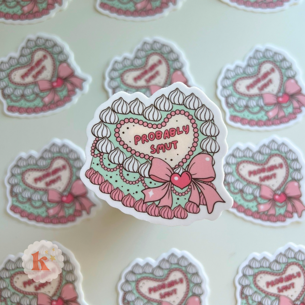 Probably smut vinyl sticker, bookish merch , bookish sticker