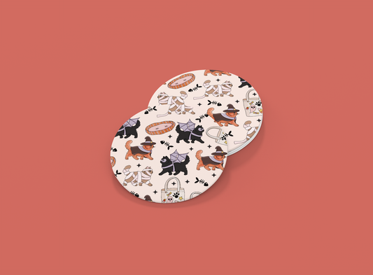 Halloween Kitties Coasters