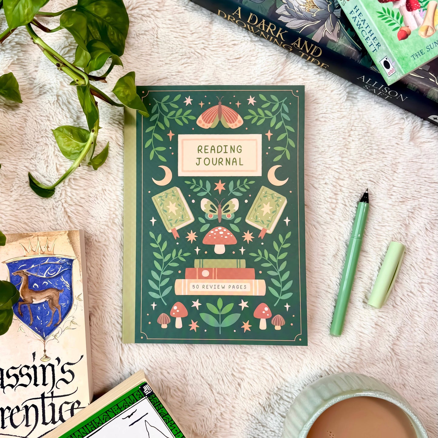 Reading Journal Fantasy Forest - 50 Page Book Review Notebook