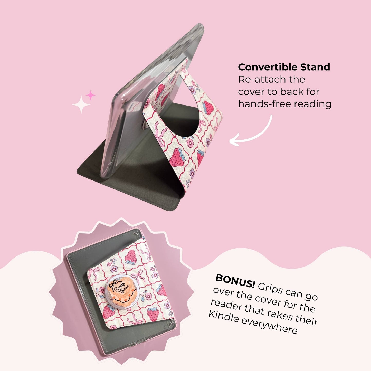 Magnetic Removable Cover & Stand - Checkered Kindle Case