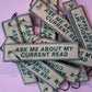 Ask Me About My Current Read 📖 Fabric Keychain / Pull Tag