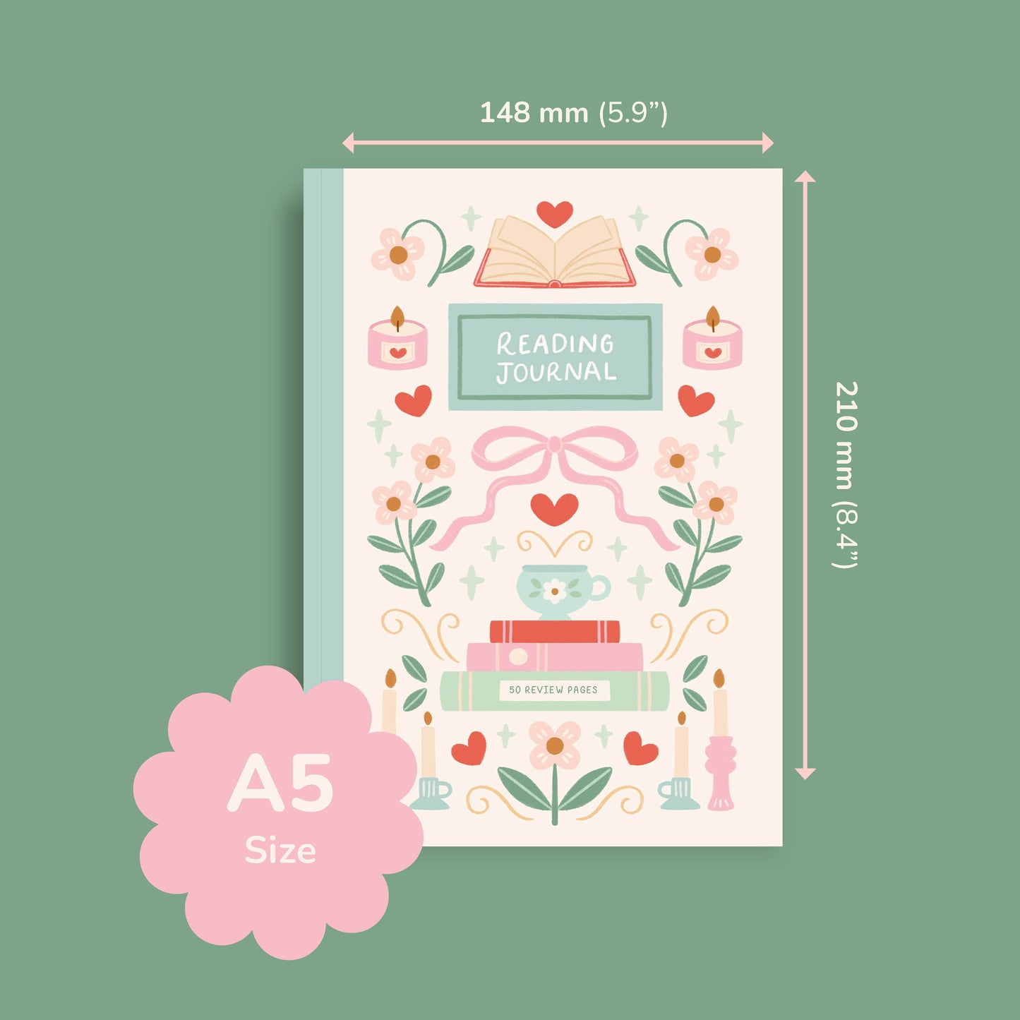 Reading Journal – 50 Page Book Review Notebook