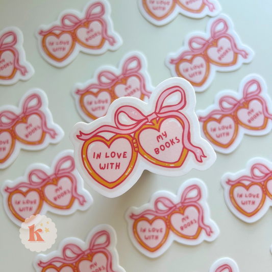 In love with my books vinyl sticker | bookish merch | books