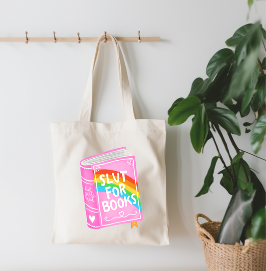 Slut For Books Canvas Tote Bag