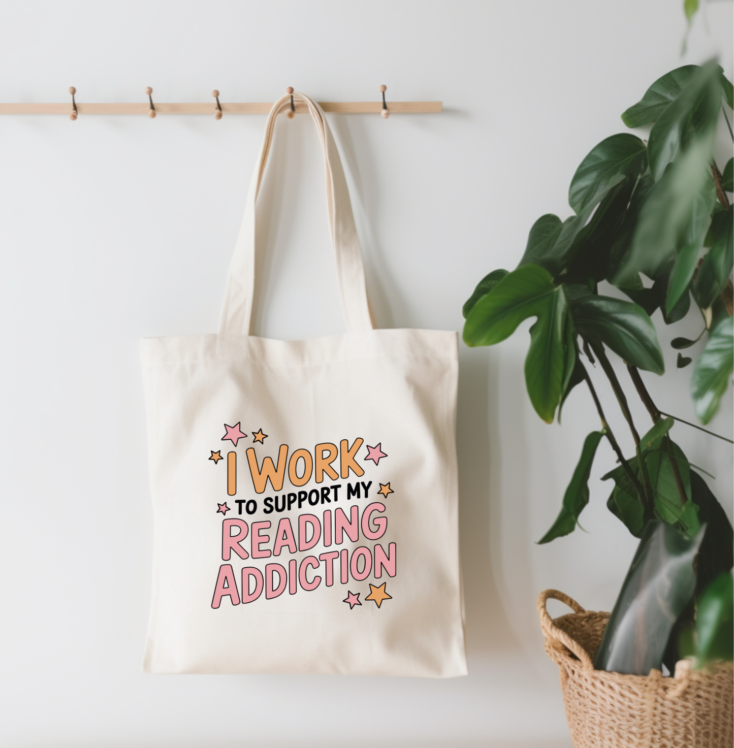 I Work To Support My Reading Addiction Canvas Tote Bag