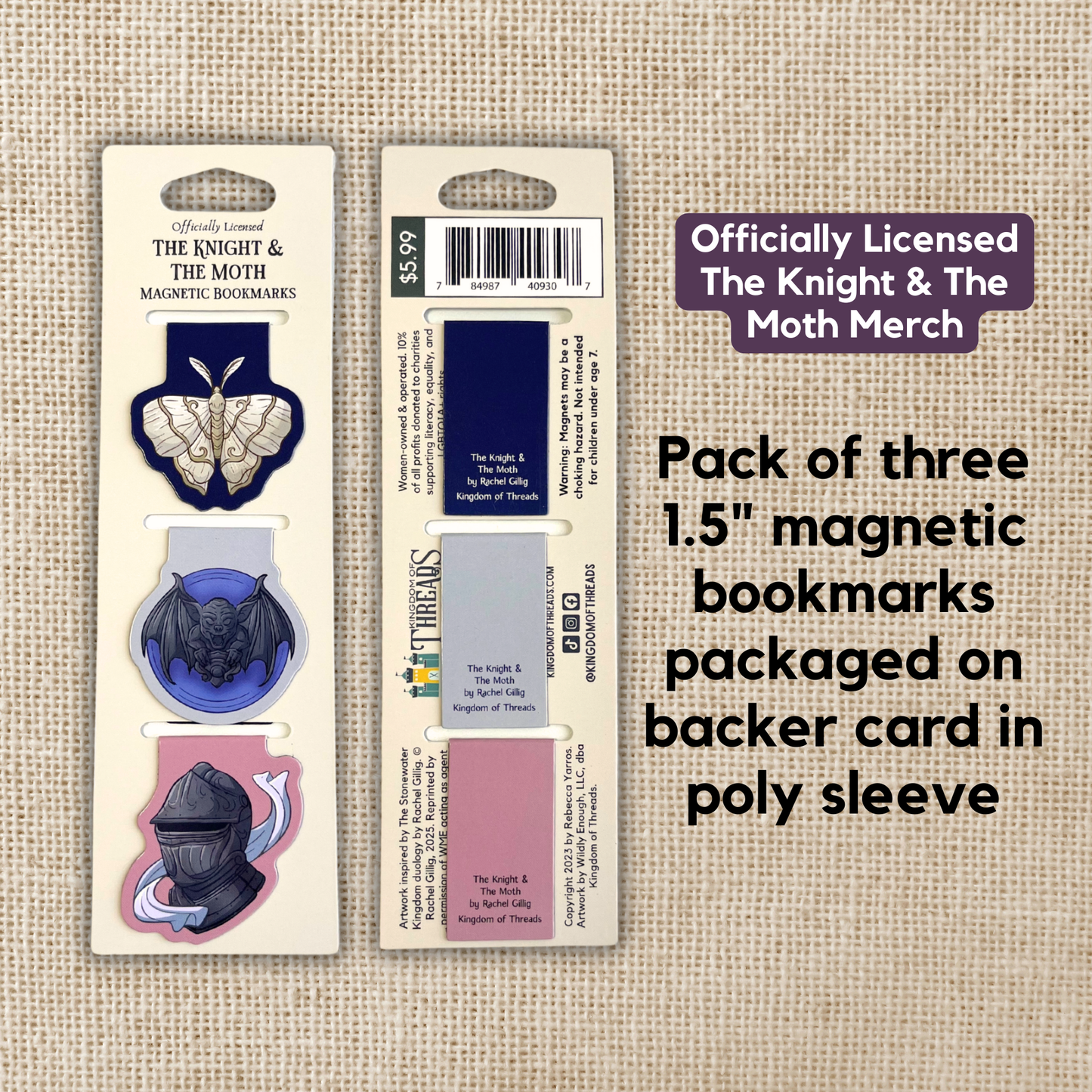 The Knight and the Moth Magnetic Bookmark set