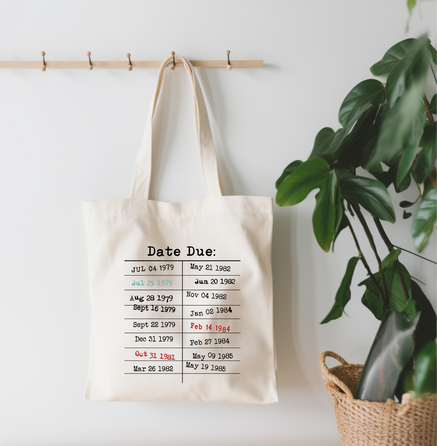 Book Due Date Canvas Tote Bag