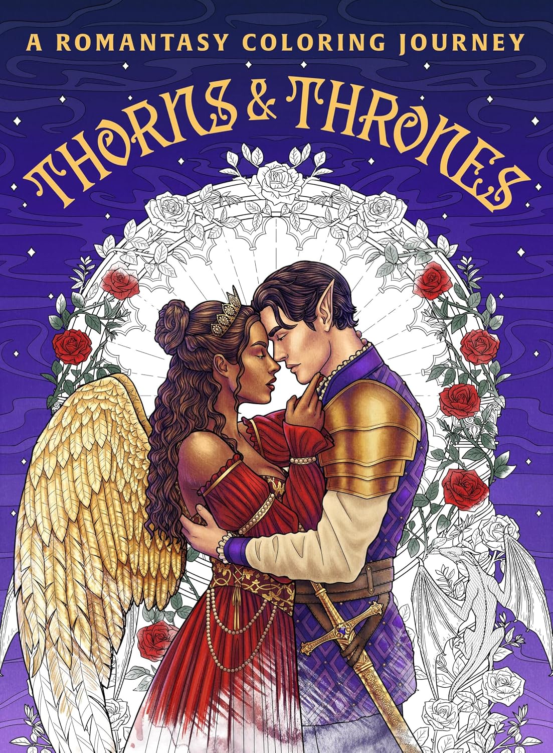 THORNS AND THRONES: A ROMANTASY COLORING JOURNEY