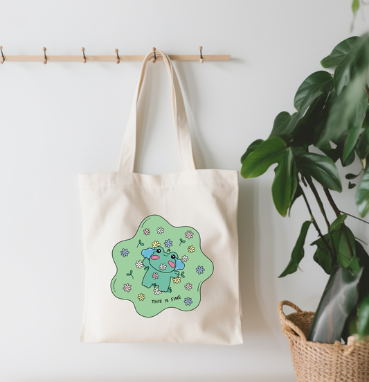 This Is Fine Canvas Tote Bag