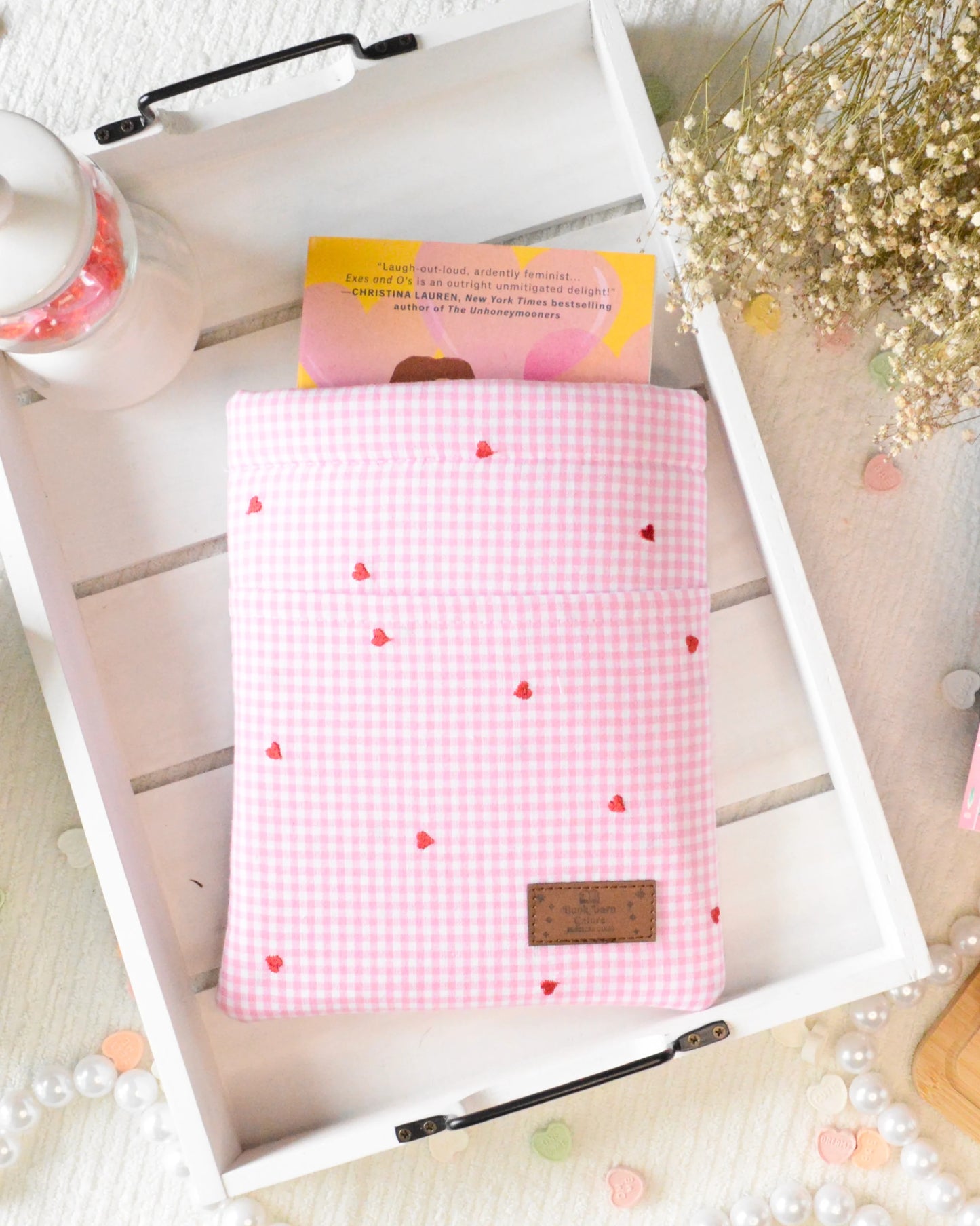 Amor Gingham Book Sleeve