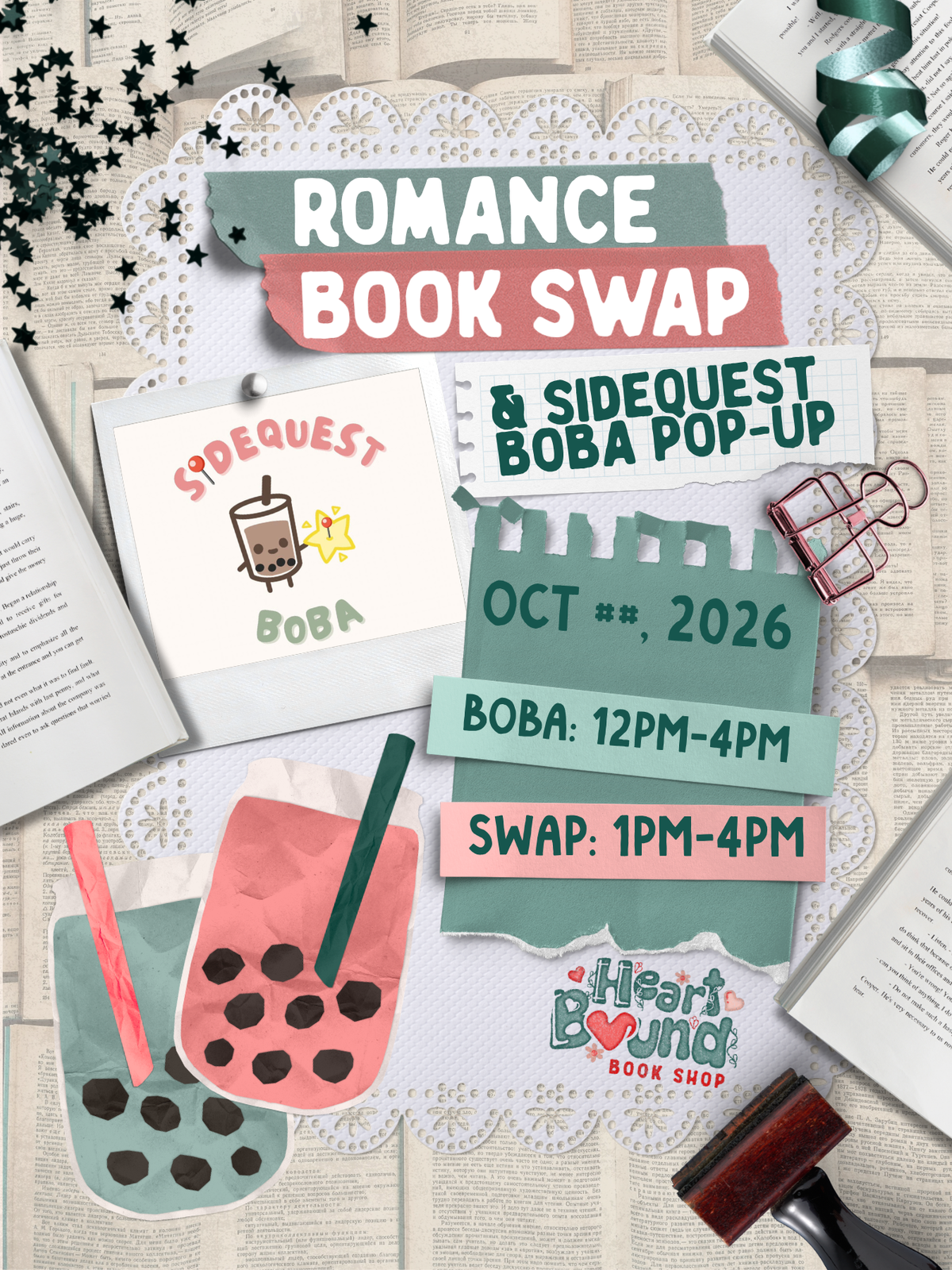Romance Book Swap with Boba Quest