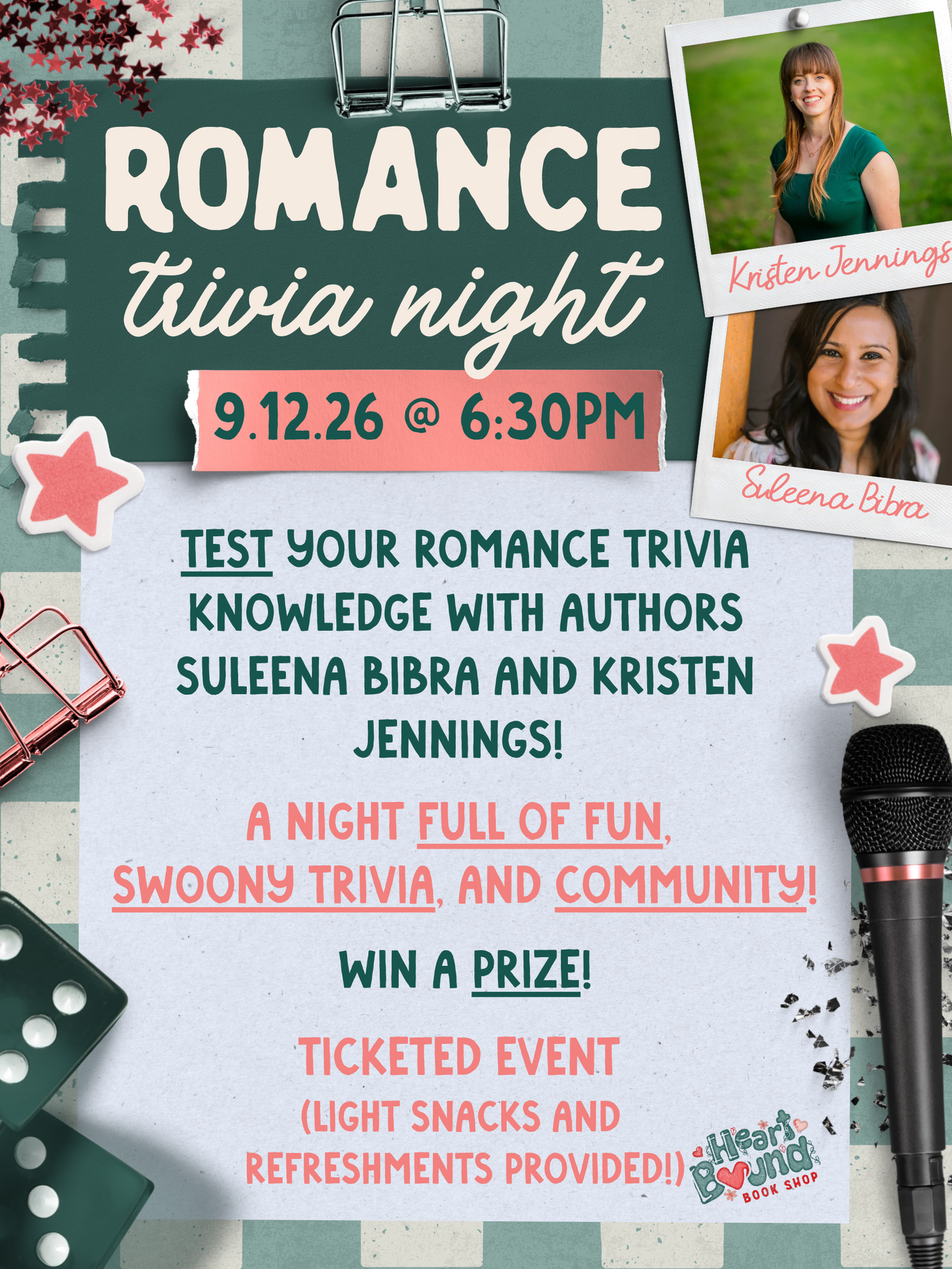 Romance Trivia Night with Suleena Bibra and Kristen Jennings