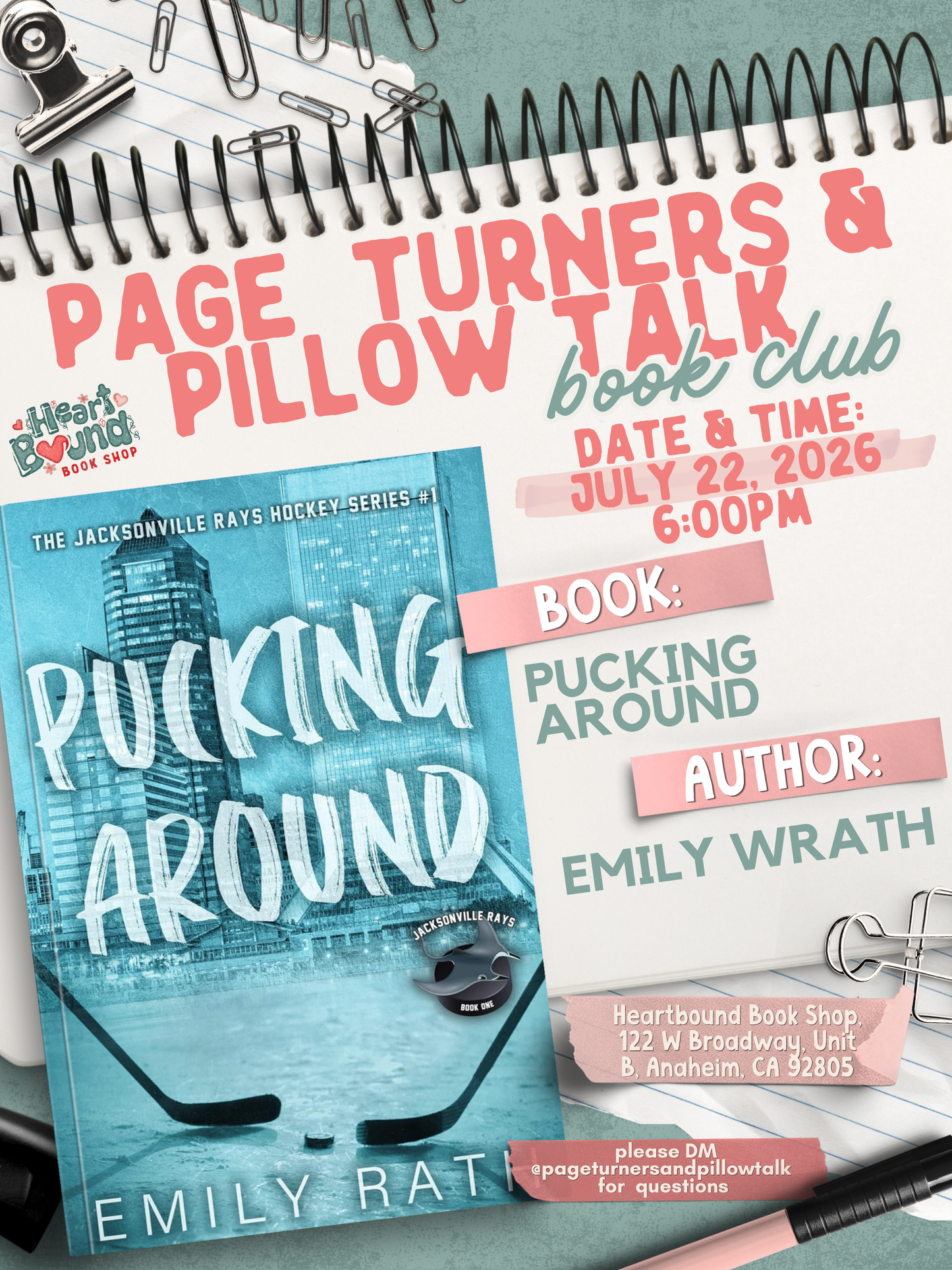 Page Turners and Pillow Talk Book Club: Puck Around by Emily Wrath