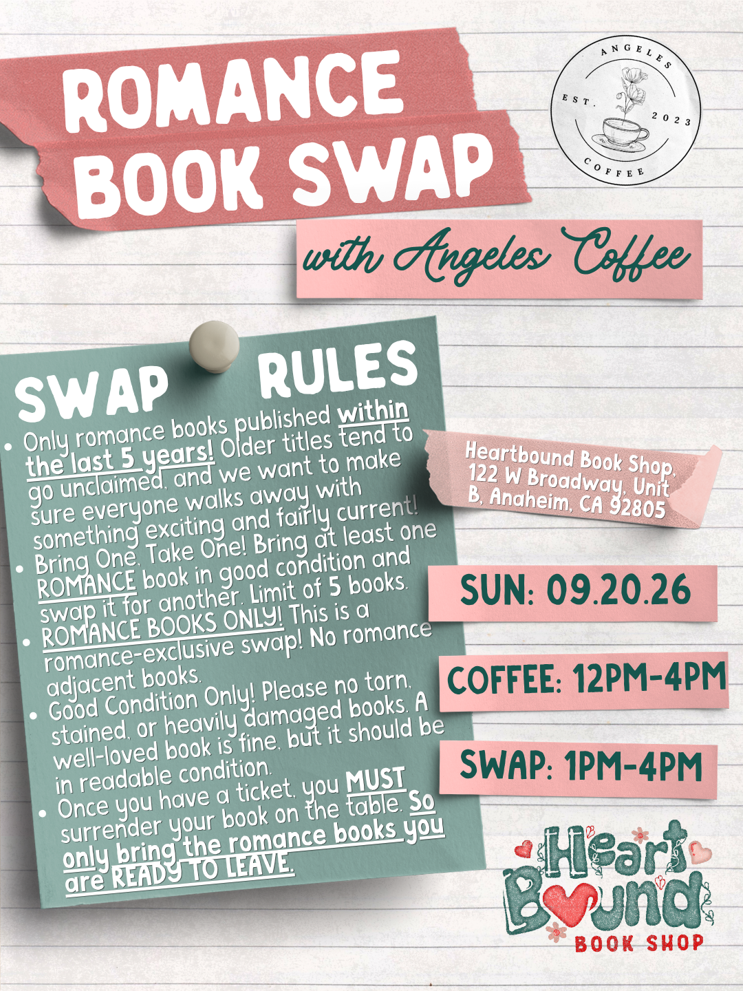 Romance Book Swap with Angeles Coffee