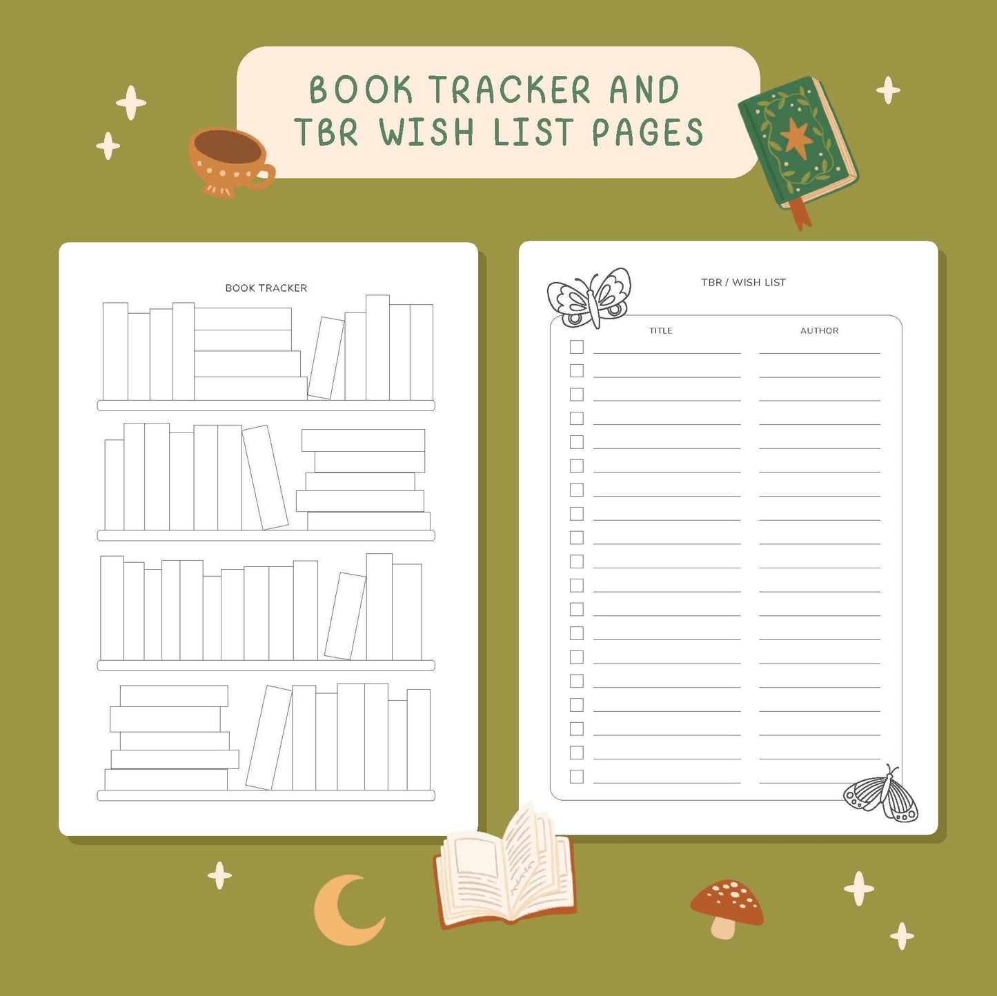 Reading Journal Fantasy Forest - 50 Page Book Review Notebook