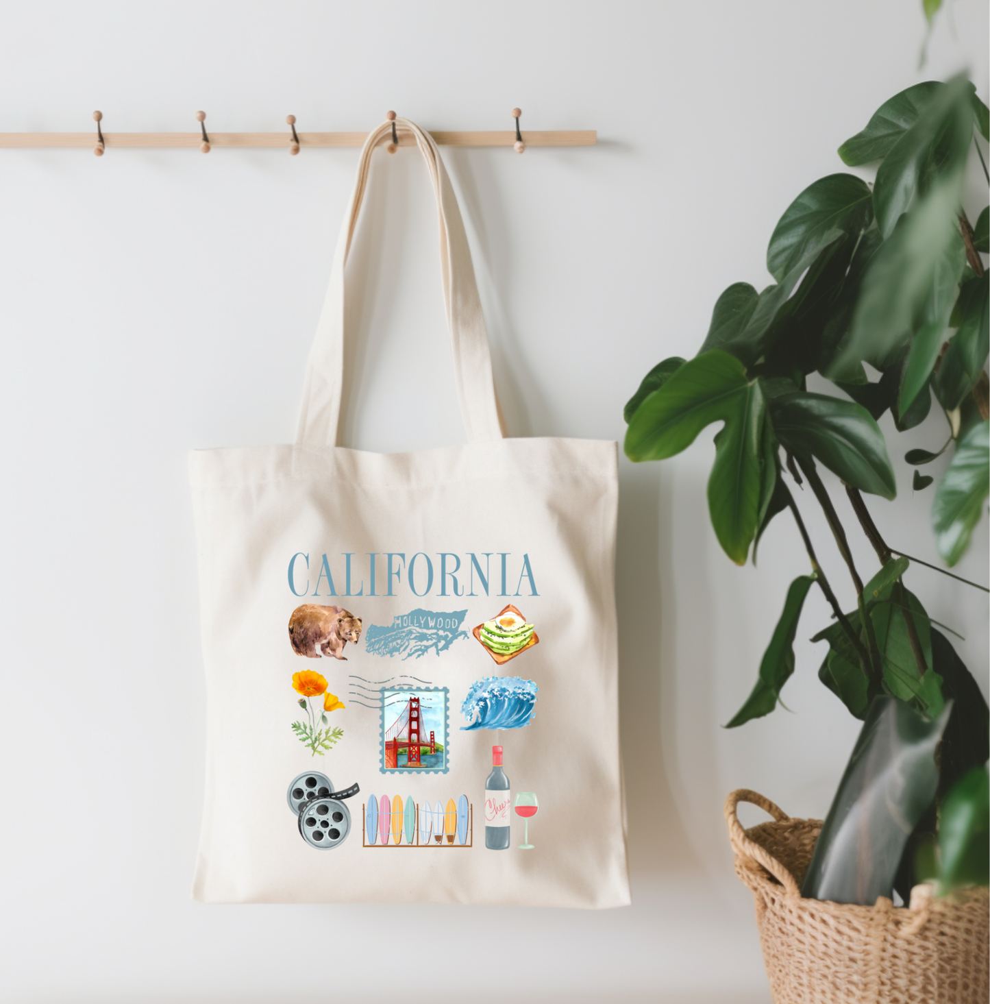 California Canvas Tote Bag
