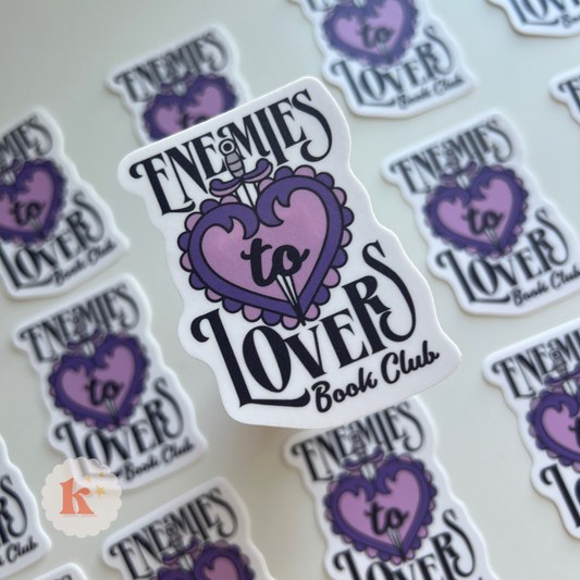 Enemies to lovers vinyl sticker, bookish stickers, reading