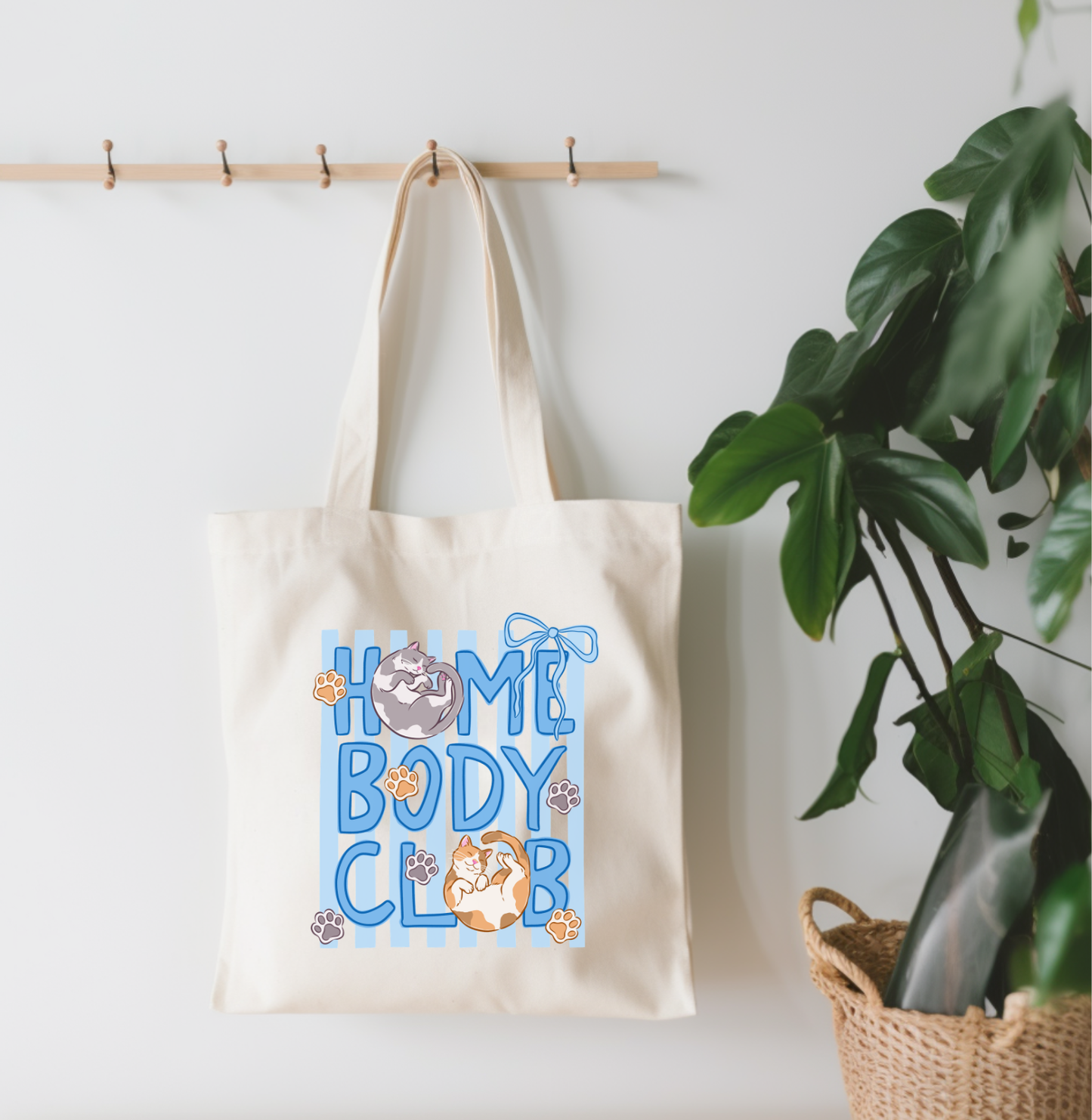 Homebody Club Canvas Tote Bag