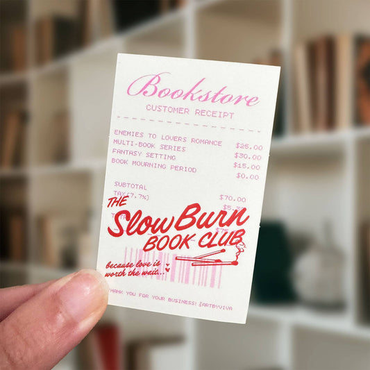 Slow Burn Book Club Customer Receipt - Bookish Stickers