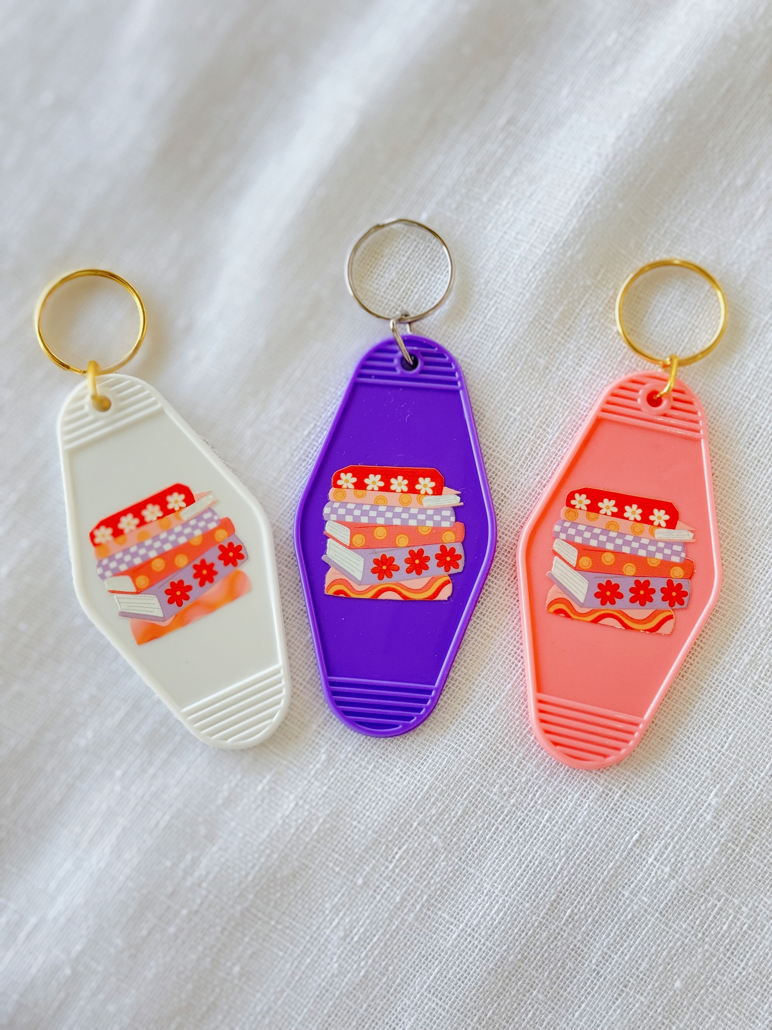 Book Stack Keychain – Heartbound Book Shop